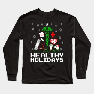 Healthy Holidays Nurse Tree Long Sleeve T-Shirt